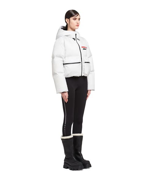 Chalk White Light Polyester Puffer Jacket 